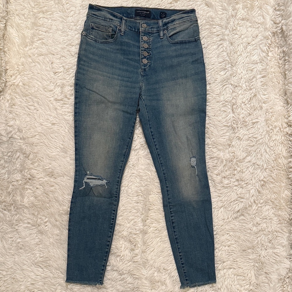 Lucky Brand Women's Buttonfly Blue Jeans